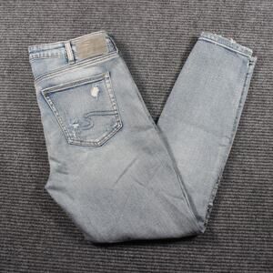 Silver Jeans Izzy Ankle Skinny Womens W31 Light Wash Floral Embroidered